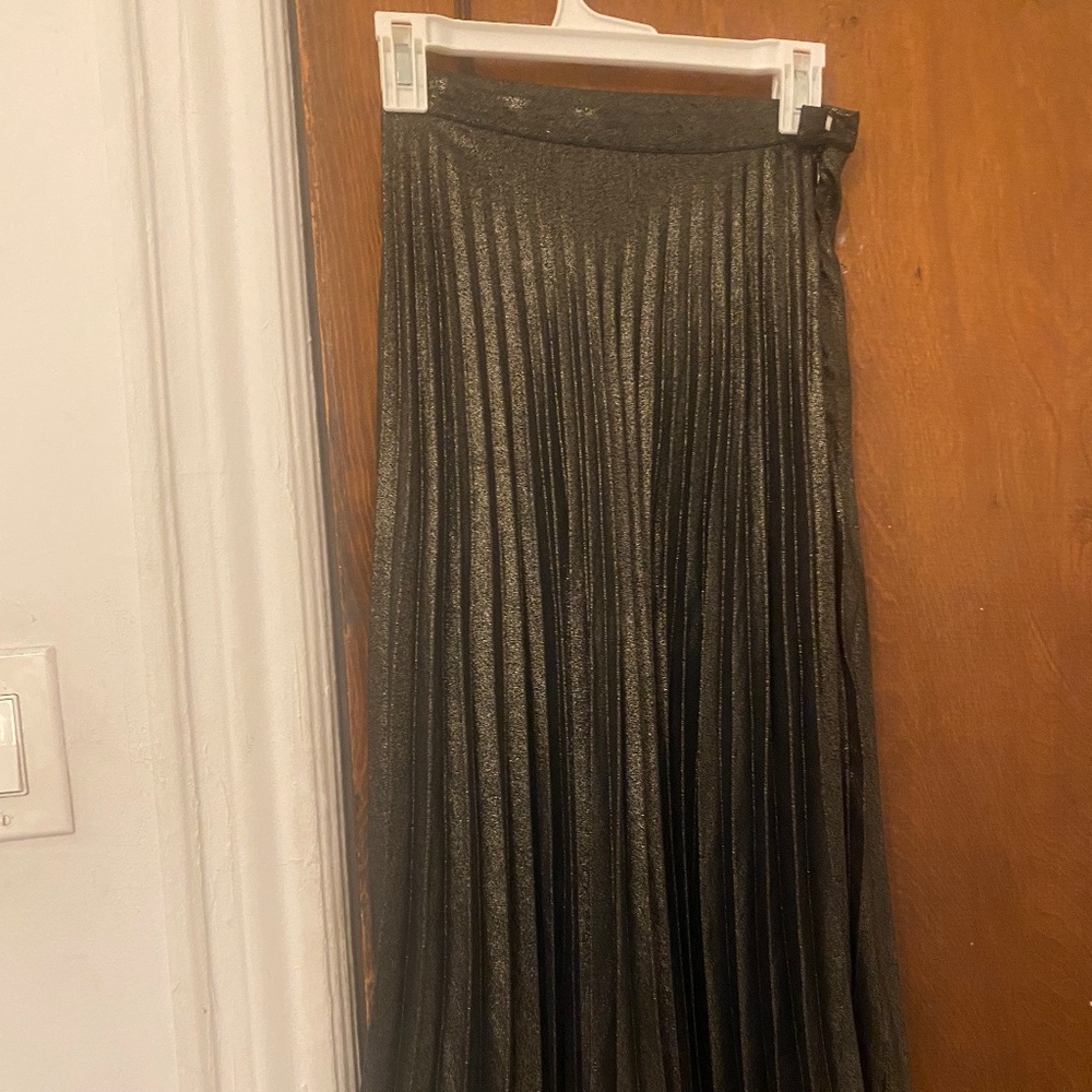 Bershka golden metallic skirt